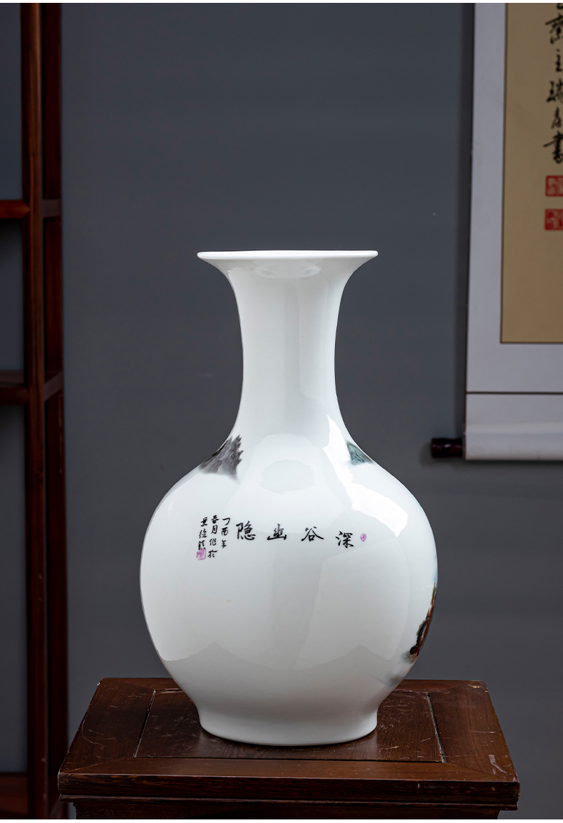 Jingdezhen ceramics powder enamel vase furnishing articles lucky bamboo idea gourd bottle sitting room of Chinese style household flower decorations