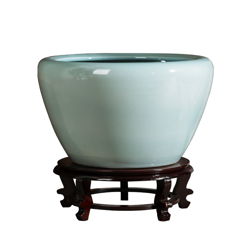 Jingdezhen ceramics basin of archaize goldfish turtle cylinder extra large water lily cylinder courtyard sitting room adornment is placed