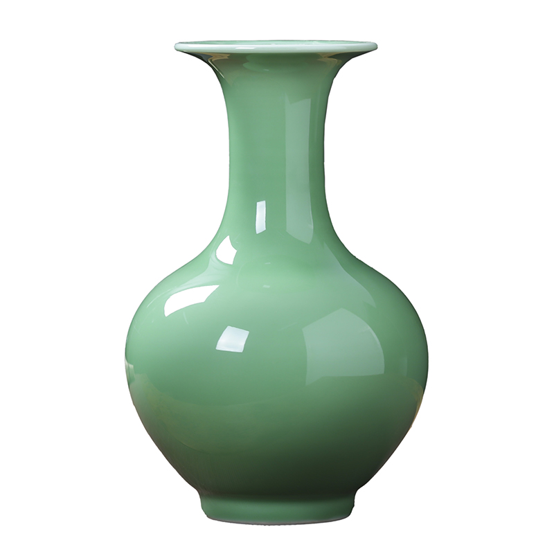 Pea green glaze vase Chinese jingdezhen ceramics contracted household living flower arranging wine rich ancient frame accessories furnishing articles