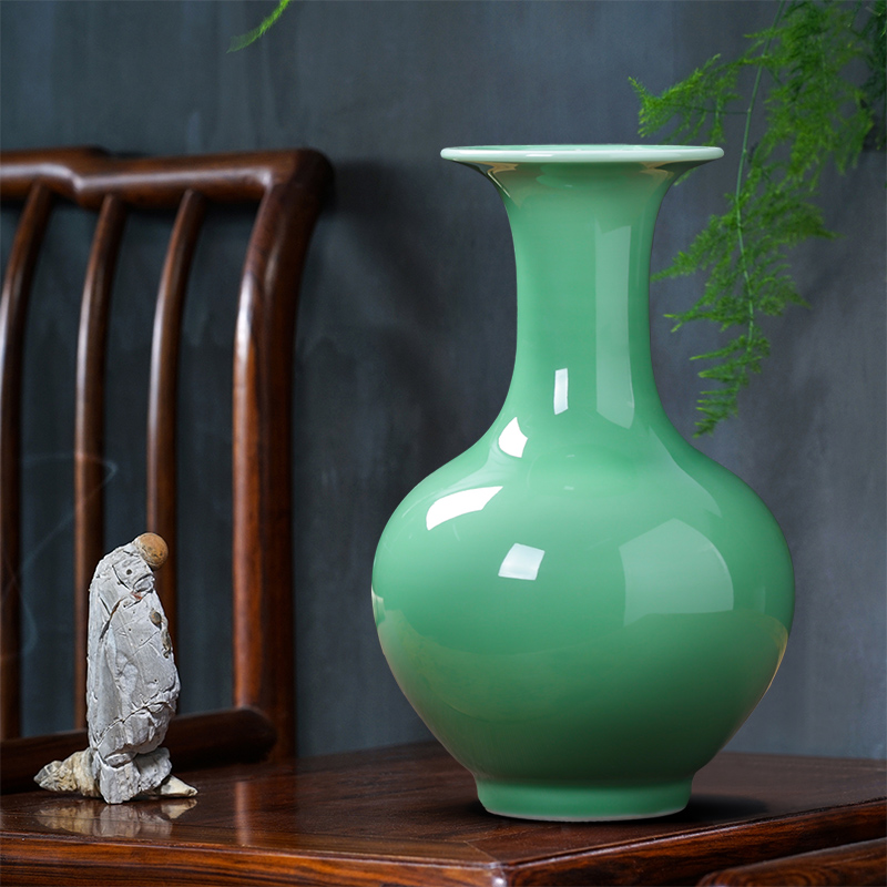 Pea green glaze vase Chinese jingdezhen ceramics contracted household living flower arranging wine rich ancient frame accessories furnishing articles