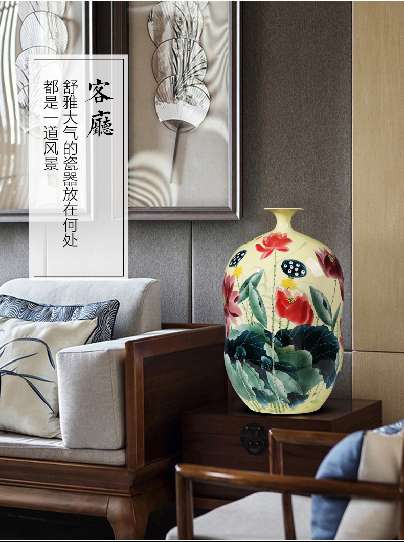 Jingdezhen ceramics powder enamel vase hand - made lotus gourd bottle of flower arranging furnishing articles sitting room of Chinese style household ornaments