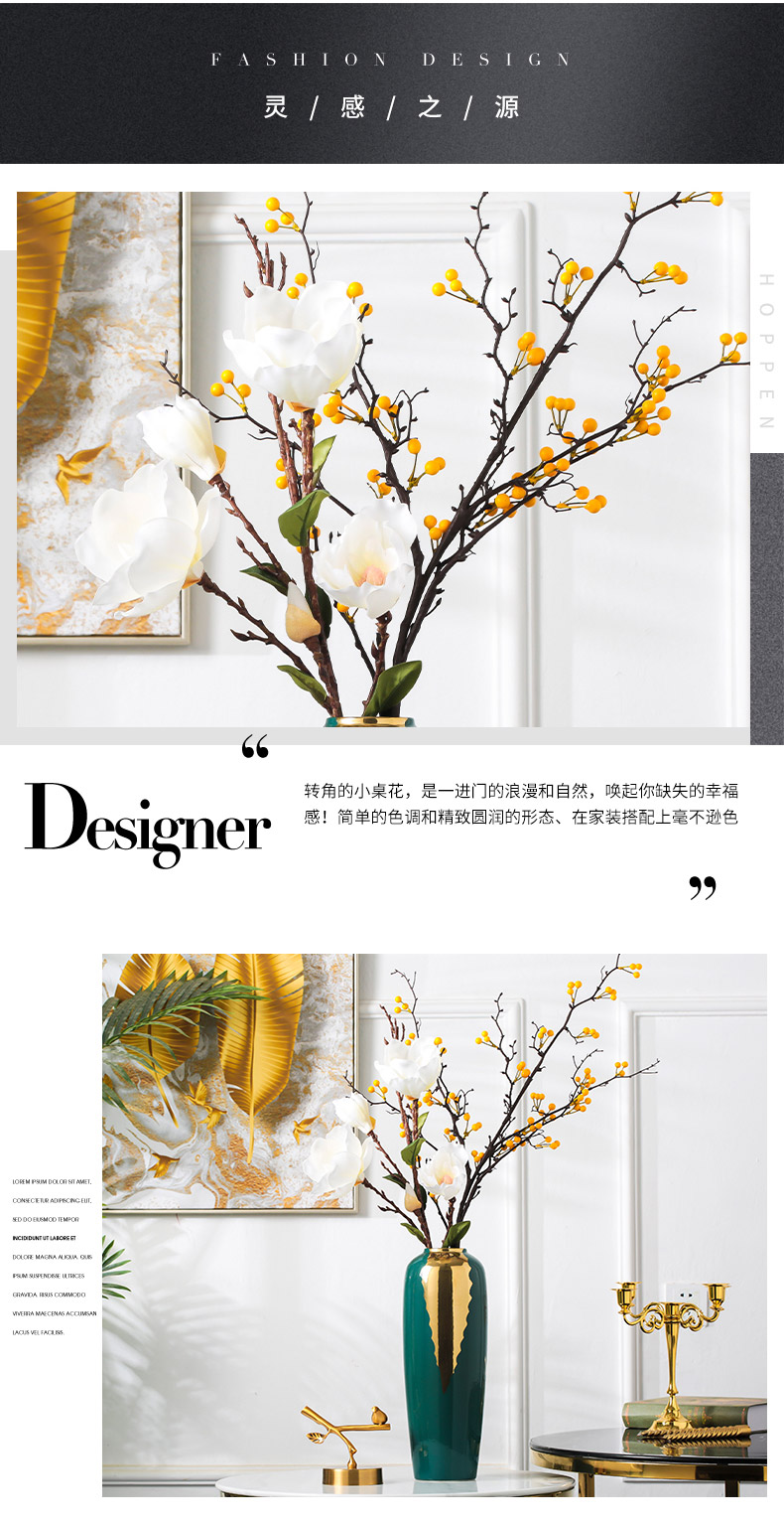 New Chinese style light much creative ceramic blackish green vase flower arranging dried flowers sitting room adornment is placed the modern home decoration