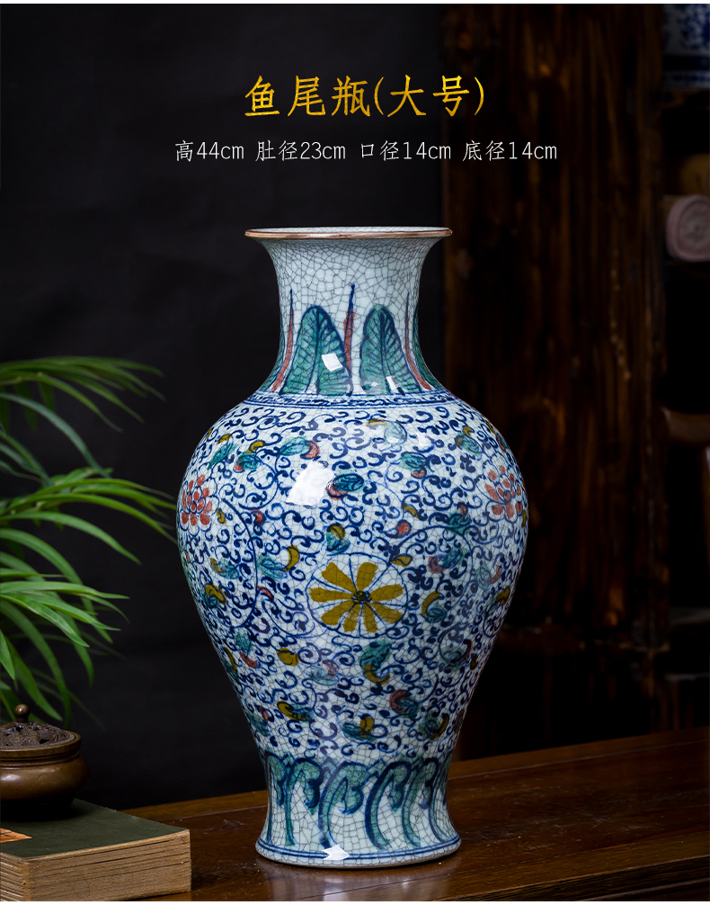 Jingdezhen porcelain hand archaize ceramic up vases, new Chinese style household living room TV ark adornment furnishing articles