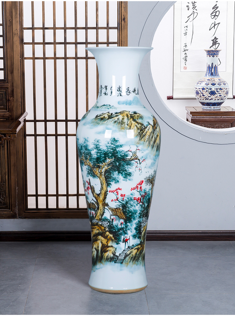 Has a long history of jingdezhen ceramics oversized ground vase furnishing articles of Chinese style hotel home sitting room adornment