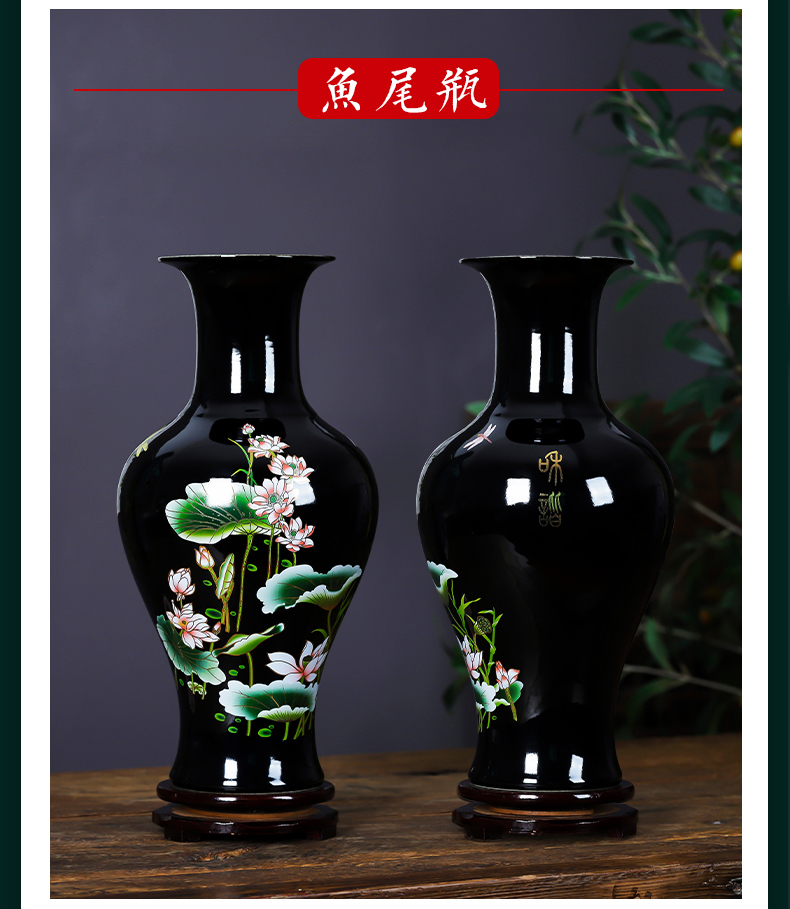 Jingdezhen ceramics vase furnishing articles flower arrangement of Chinese style household wine sitting room adornment rich ancient frame porch decoration