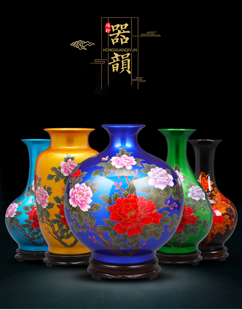 Jingdezhen porcelain ceramic glaze crystal vases, flower arranging furnishing articles furnishing articles of modern home living room TV ark, adornment