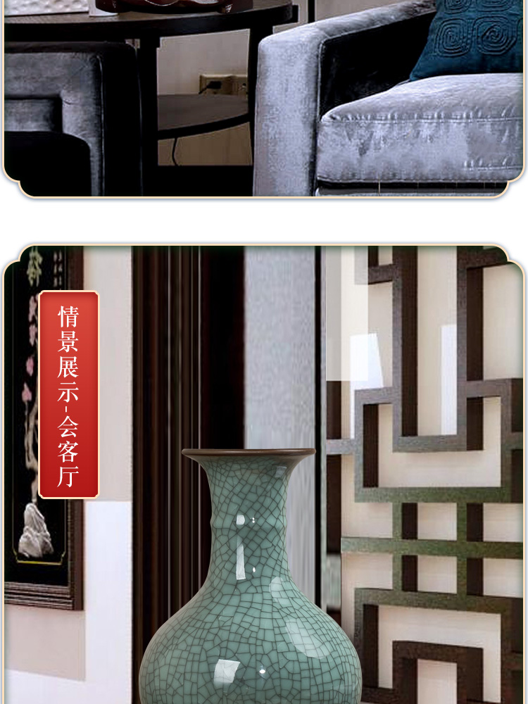 Jingdezhen ceramic crack glaze vase archaize up furnishing articles rich ancient frame flower arranging Chinese style restoring ancient ways household ornaments