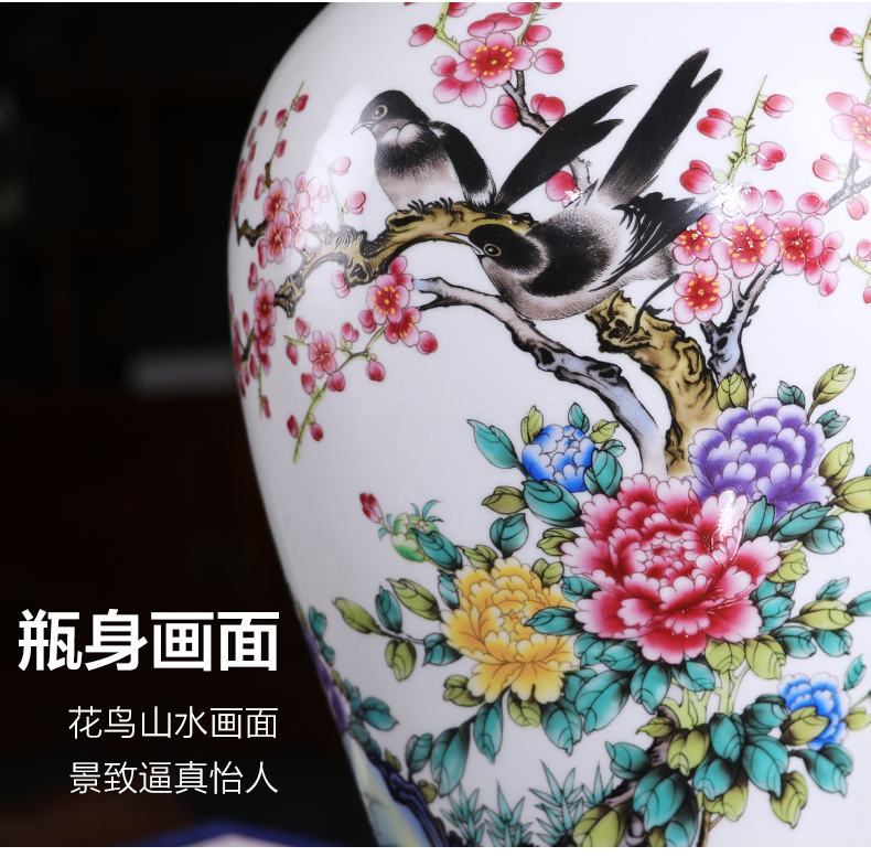 Jingdezhen blue and white ceramics pastel landscape of new Chinese style household vase furnishing articles sitting room TV cabinet decoration