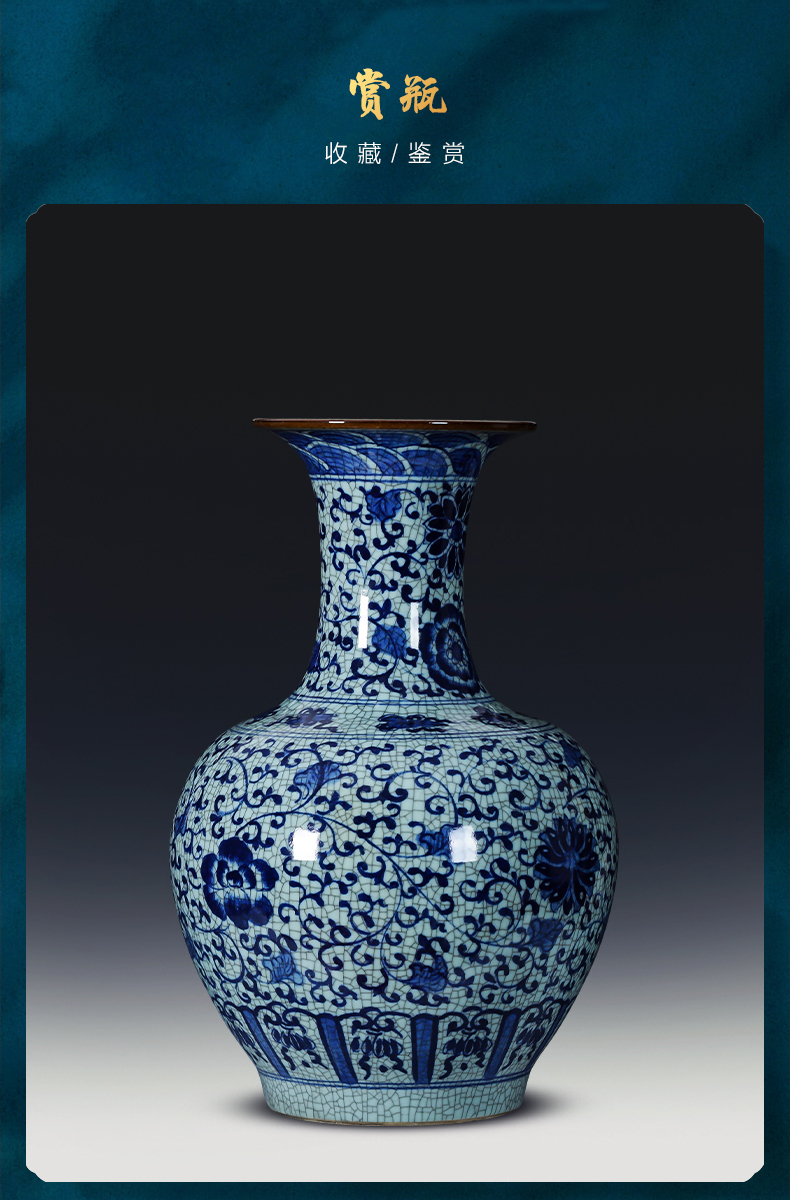 Archaize of jingdezhen porcelain ceramic hand - made porcelain up vase large furnishing articles home sitting room adornment restoring ancient ways