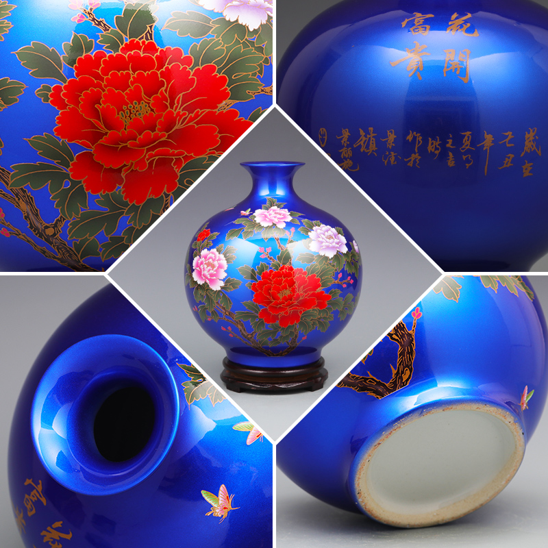 Jingdezhen porcelain ceramic glaze crystal vases, flower arranging furnishing articles furnishing articles of modern home living room TV ark, adornment