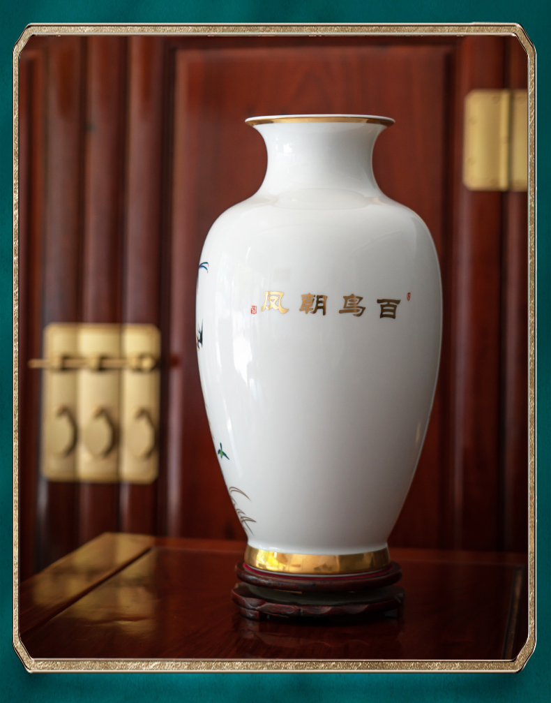 Jingdezhen porcelain ceramic hand - made paint longfeng vase is placed the new Chinese style household living room TV cabinet decoration