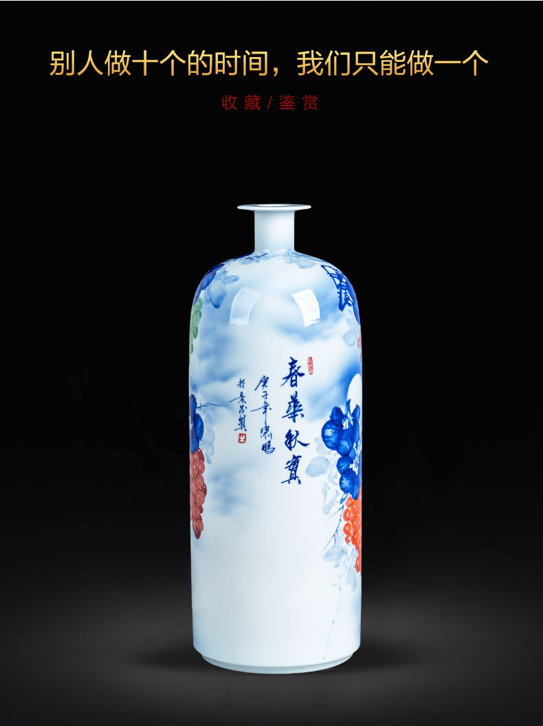 Jingdezhen ceramics hand - made fruitful achievements vase furnishing articles sitting room adornment is placed the new Chinese style household porcelain