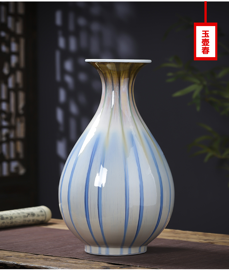 Jingdezhen ceramics vase creative up pomegranate bottles of modern Chinese style household flower arrangement sitting room adornment is placed