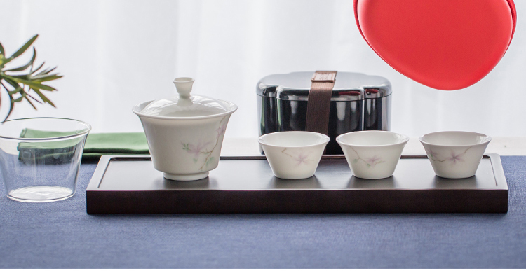 The Escape this hall travel tea set crack cup portable jingdezhen porcelain tea set office travel car tea sets