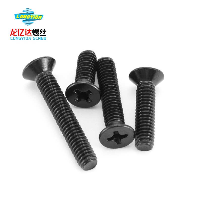 товар из китая m8  304黑色不锈钢819十字沉头螺丝镀黑锌十字平头沉头机牙螺丝钉