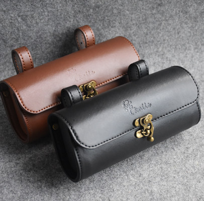 bicycle bag bike retro tail bag leather saddle seat cushion bag Mormon locomotive small side bag car front bag