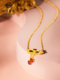 New Year's Gift: Pure Gold Necklace from Cai Bai, Oriental Garden Bloom Series, Cherry Blossom Chain Brand