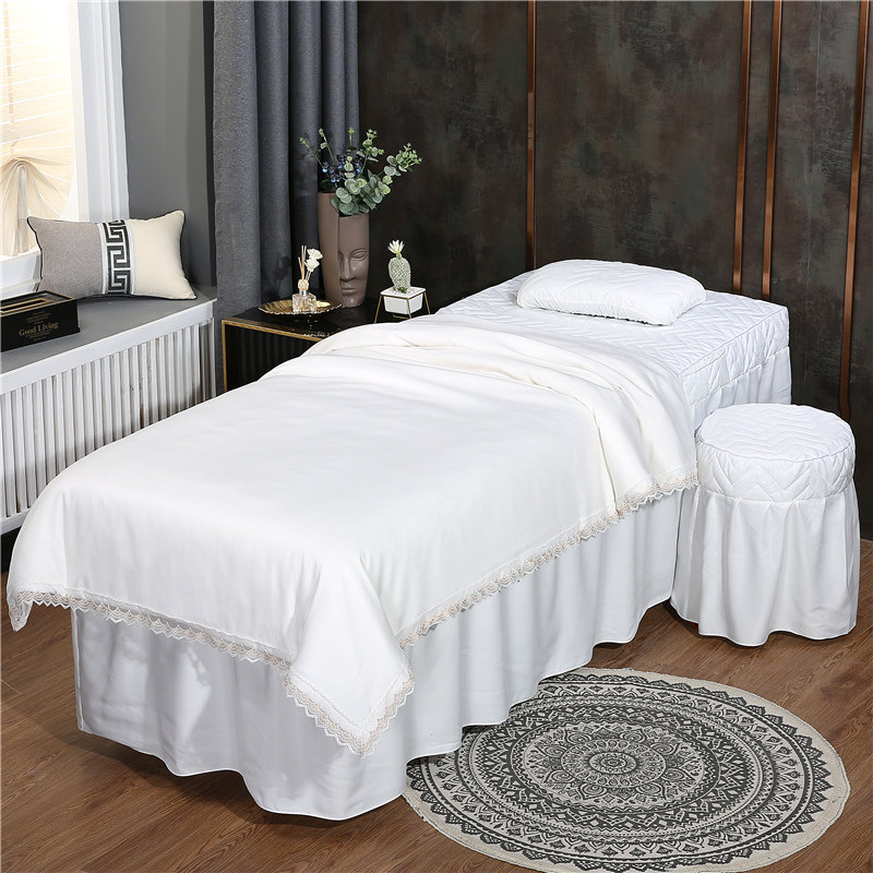High-end all-cotton pure colour Skyline Beauty bed cover Four sets of cotton beauty salon Modale massage bed with supplies set to do