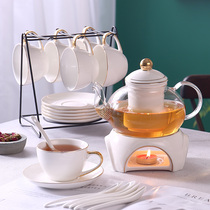 Light luxury English afternoon tea set boiled fruit teapot heated European afternoon tea heat-resistant glass tea cup