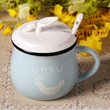 The large capacity of household ceramic cup with breakfast coffee cup mercifully milk cup cereal oats cup big pot - bellied cup