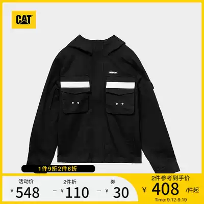 CAT Carter spring jacket men's big pocket design reflective strip hooded jacket