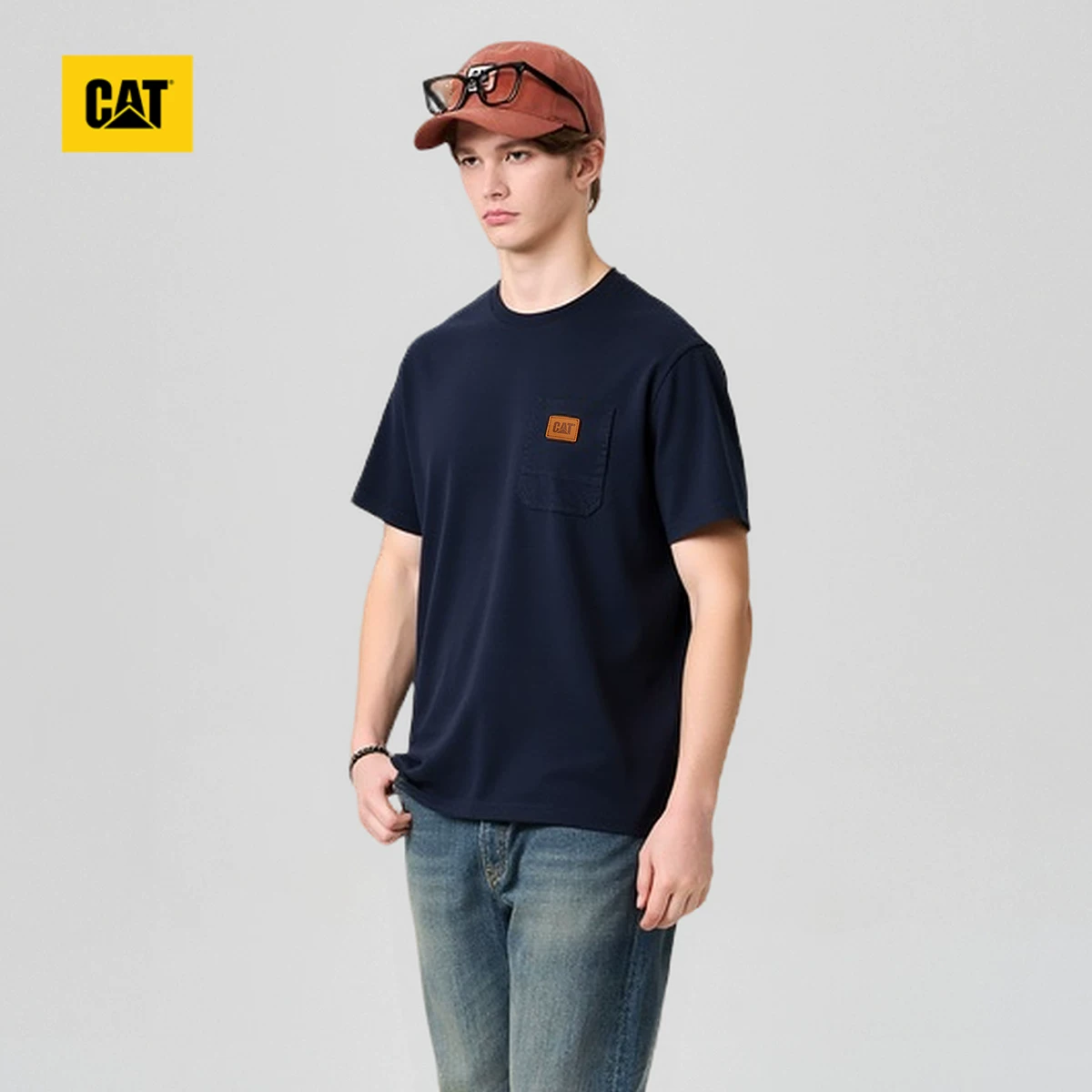 Платье CAT Summer ретро универсального дизайна хлопковая футболка с коротким рукавом oversize, американский стиль