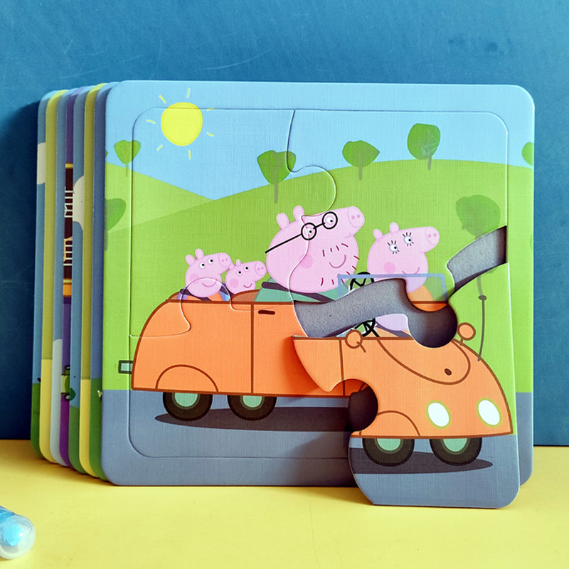 Small Pig Petch Jigsaw Puzzle 2-3 Year Olds Big Chunks Kindergarten Baby Early Education Board 4 Men's Girls' Intellectual Toys