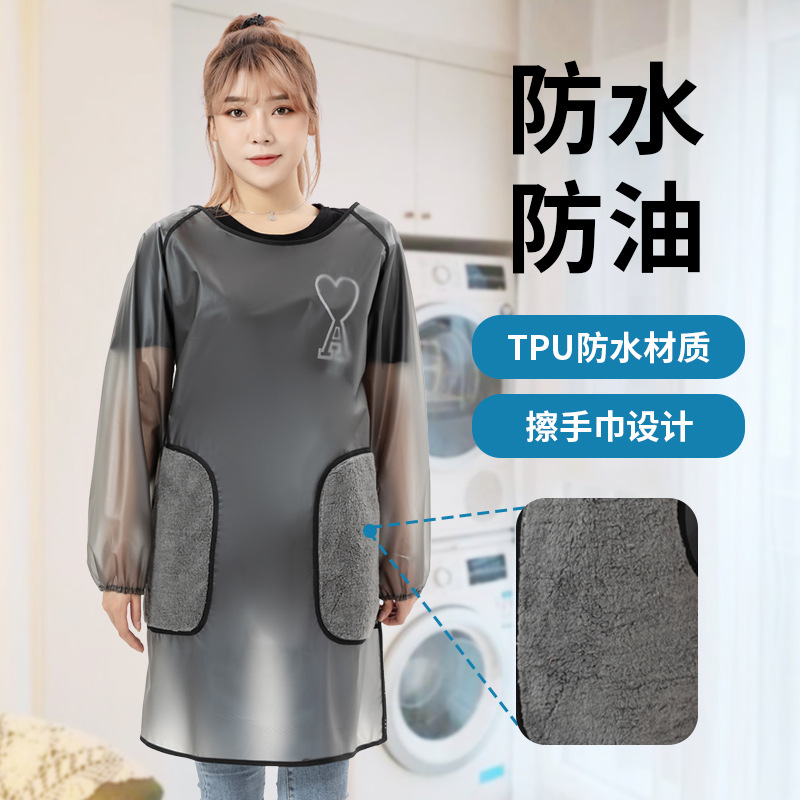 Apron Home Kitchen Waterproof for cooking Meddling Hood Men And Women Long Sleeve Workwear 2021 New Exploits
