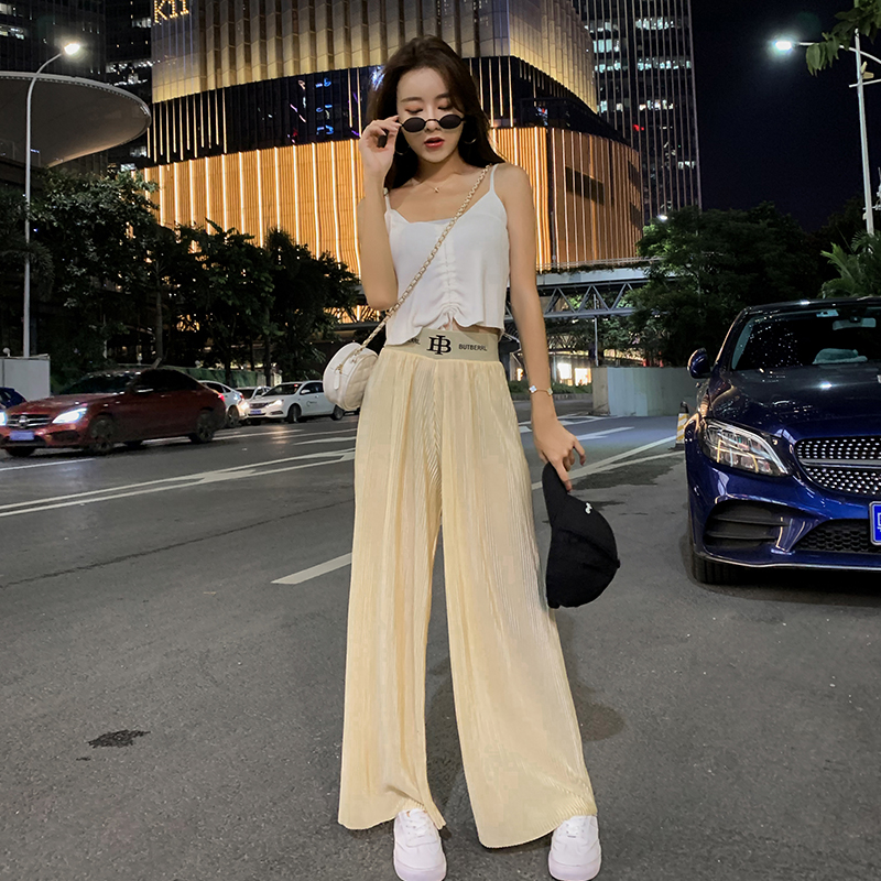 odeyang 欧媞雅 19年夏季款 冰丝坠感 牙签褶高腰显瘦 女式阔腿裤 天猫优惠券折后￥19.8包邮（￥59.8-40）多色可选