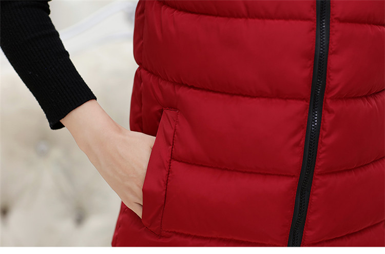 Mùa đông mới trung niên cũ xuống cotton vest nữ cỡ lớn mẹ đứng cổ áo áo rắn màu vest dày vest áo khoác nữ hot trend 2021