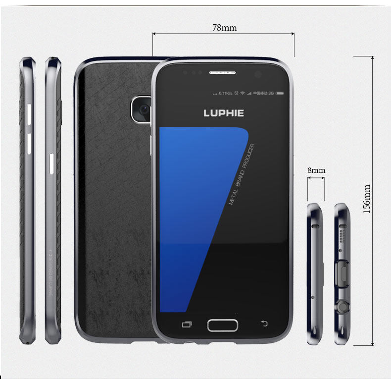 Luphie Blade Sword Slim Light Aluminum Bumper Metal Shell Case for Samsung Galaxy S7 G9300