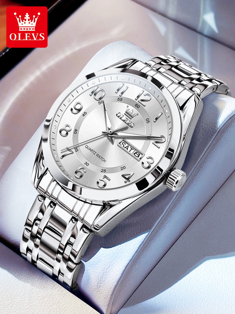 Men's Watch, Fully Automatic Mechanical Watch, Birthday and Father's Day Gift for Dad, Elderly Double Calendar Quartz Watch