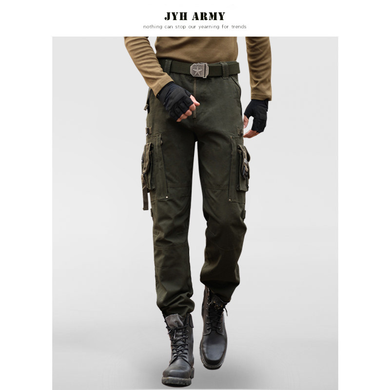 Spring and autumn outdoor sports casual pants mountaineering army fan tooling pants Men's cotton wear-resistant multi-pocket tactical pants