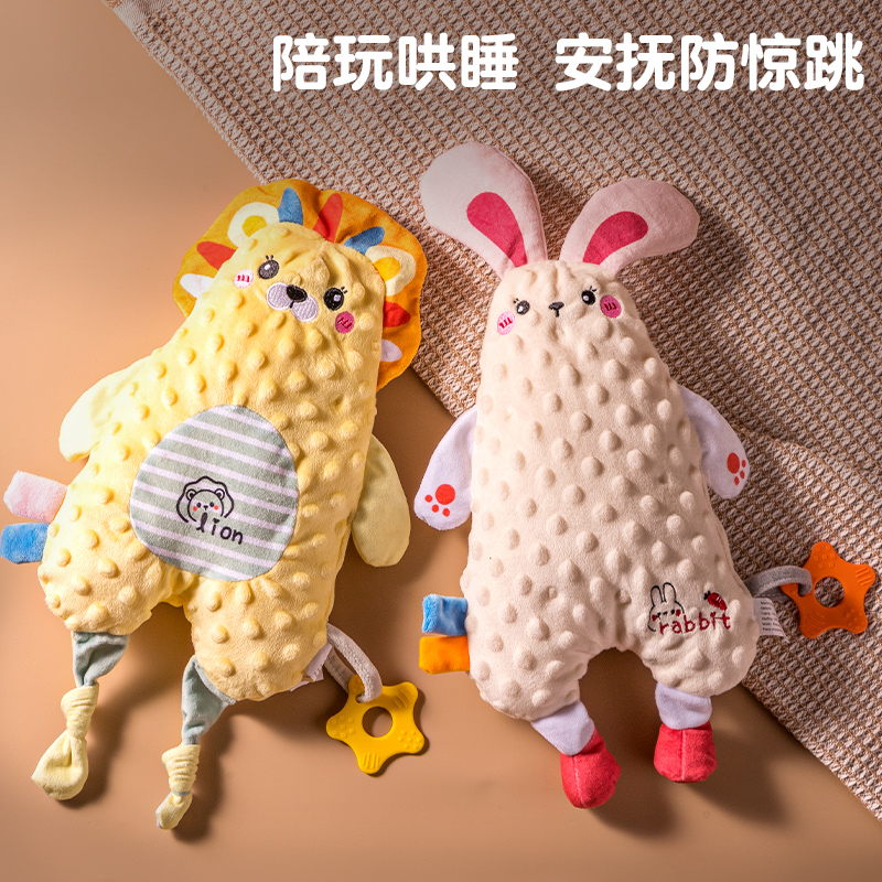 Soothing towel baby can be entrance nibbling baby sleepyzer sleep coaxing finger doll Rabbit hand-in-hand toy-Taobao