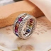 Quà tặng sinh nhật Ngày lễ tình nhân Trang sức châu Âu và Mỹ màu phóng đại ngón trỏ nhẫn 925 sterling bạc nhân tạo zircon nhẫn nữ - Nhẫn