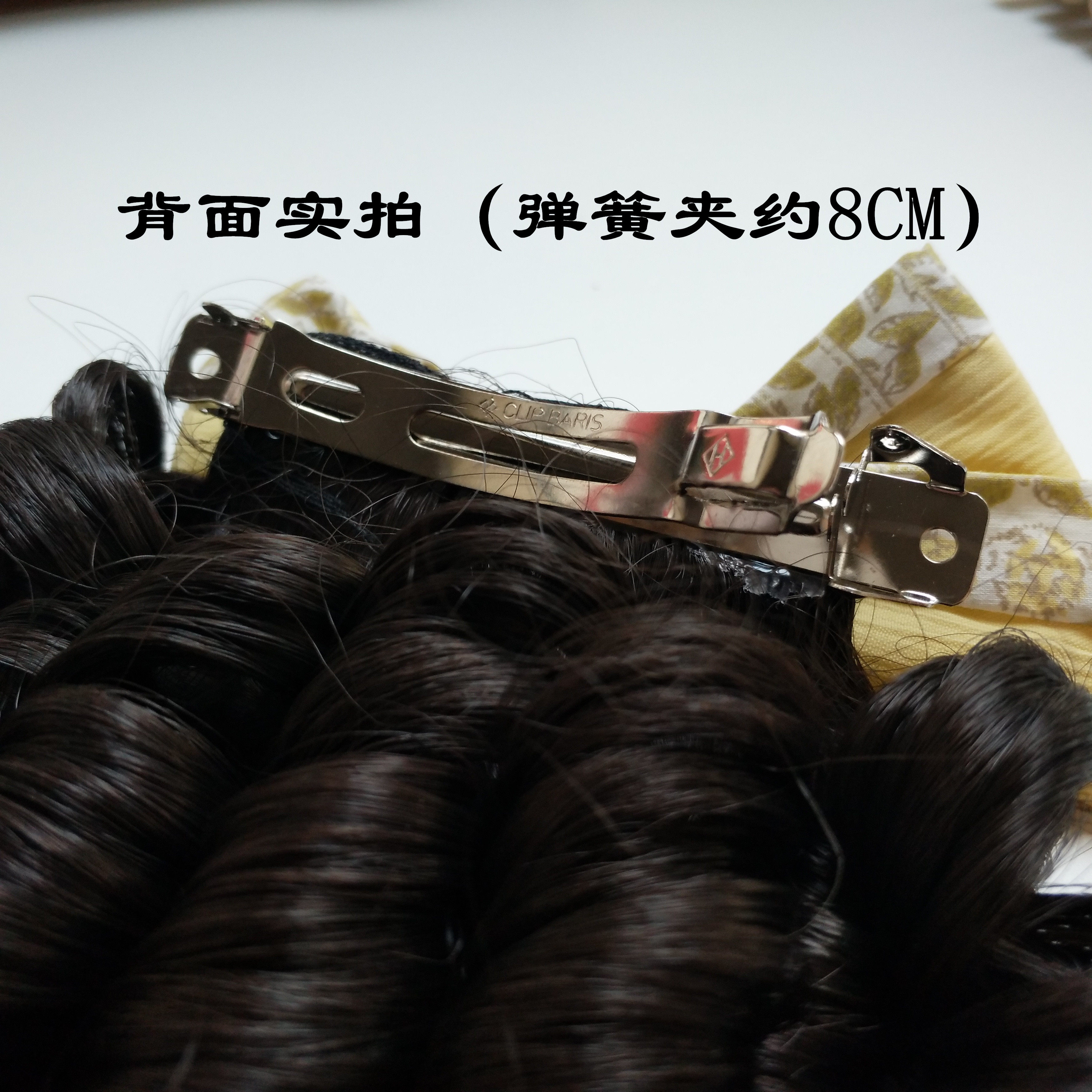 Парик 儿童假发卷发宝宝公主女童小孩夹子款螺丝卷复古风蝴蝶结头发饰品 Amoy scouring rabbit