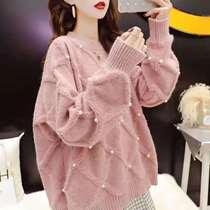 Pregnant women sweater spring and autumn fashion set out women 2021 Autumn New pregnant women senior nail beads foreign style coat tide