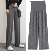 Maternity pants spring and summer thin models wear casual summer loose thin wide leg pants Summer maternity pants women spring and autumn nine points