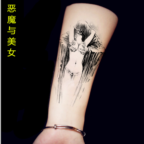 Angel Beauty Flower Arm Grim Reaper Tattoo Stickers for Men and Women, Waterproof and Long-Lasting Calf Totem Tattoo Stickers, Realistic Scar Cover Angel Beauty Flower Arm Grim Reaper Tattoo Stickers for Men and Women, Waterproof and Long-Lasting Calf Totem Tattoo Stickers, Realistic Scar Cover