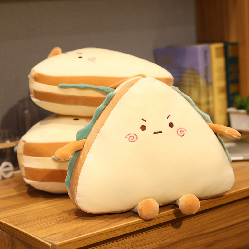Cartoon Sandwich Pillow Bread Creative Food Nap Pillow Personalized Snack Plush Doll Cute Stuffed Toy