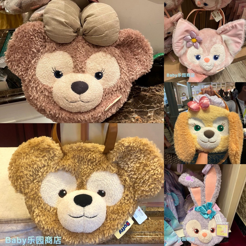 Hong Kong Disney Duffy and Shelliemay Big Face Plush Bag with Bow, Large Crossbody Bag for Women, Versatile Backpack Hong Kong Disney Duffy and Shelliemay Big Face Plush Bag with Bow, Large Crossbody Bag for Women, Versatile Backpack