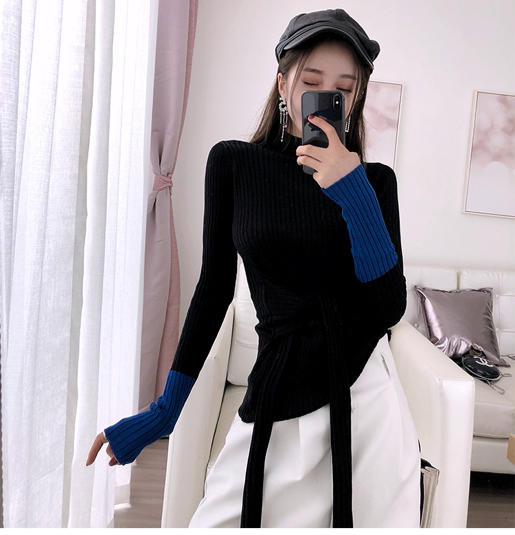 哥 JG thắt nơ màu thuần khiết kết hợp màu sắc phù hợp với set đồ cài tóc cài đầu nữ mùa thu và mùa đông sang trọng áo khoác len