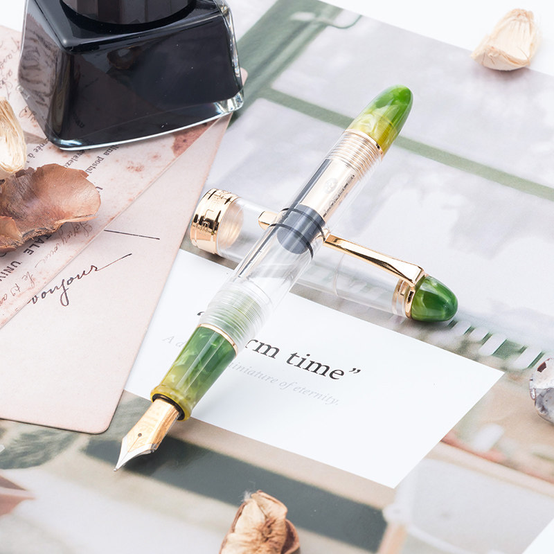 (driver's pen shop) Ling ink The three generations of Yunxi's unshady acrylic piston pen International China Wind