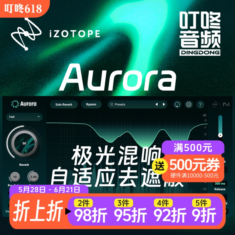 Izotope Aurora Aurora Reverb Intelligent Adaptive De-Isolation Reverb for Mixing, Arranging, Vocals, and Instruments