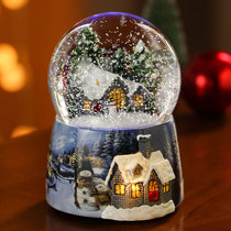 Glass crystal ball decoration Girl heart music box Automatic snow dream rotating music box snow children girl