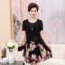 Ngày của mẹ trung niên Váy hè 40-50 tuổi Mẹ đầm voan giả hai mảnh phiên bản Hàn Quốc mỏng - Phụ nữ cao cấp áo đầm tuổi trung niên Phụ nữ cao cấp