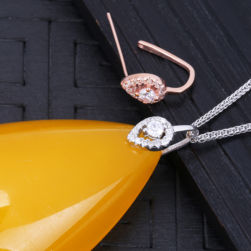 S925 Sterling Silver Pendant Clasp Jade Crystal Clasp Teardrop Pendant Clip Jade Pendant Plain Plate Beeswax Amber Silver Clasp
