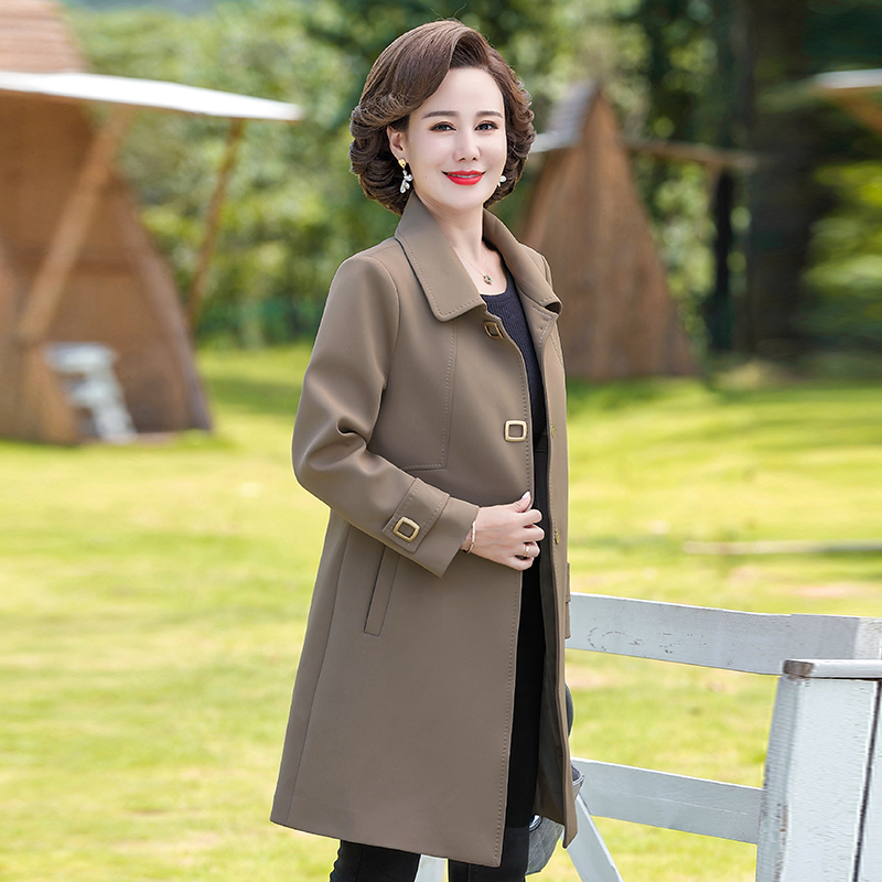 Middle-Aged and Elderly Women's Spring and Autumn Trench Coat, Mid-Length Mother's Coat, Stylish 2026 New Autumn Outfit, Elegant Lady's Top Middle-Aged and Elderly Women's Spring and Autumn Trench Coat, Mid-Length Mother's Coat, Stylish 2026 New Autumn Outfit, Elegant Lady's Top