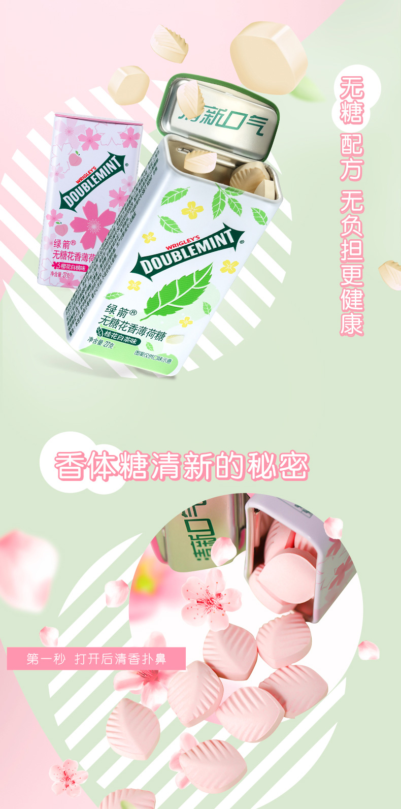 绿箭 无糖薄荷糖 多口味组合7盒装 图3