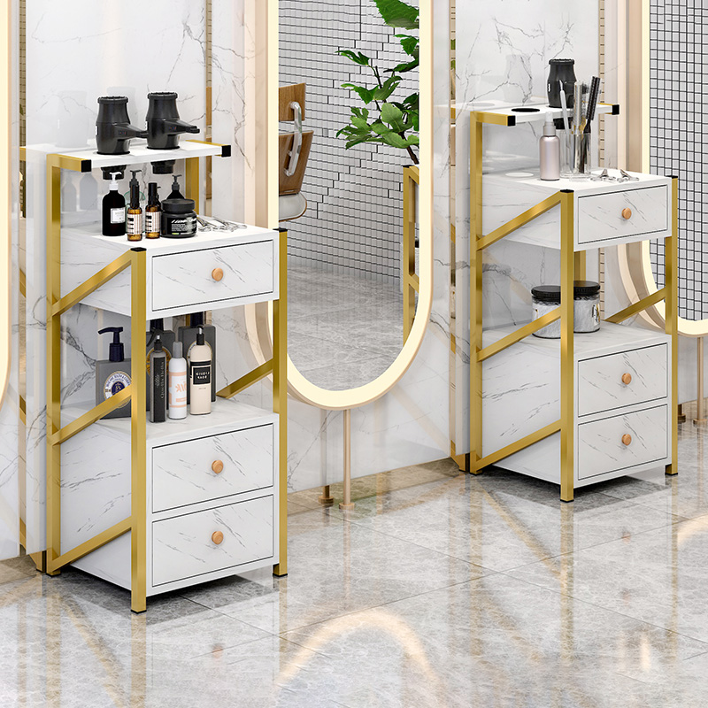Barber shop tool cabinet beauty salon supplies trolley hair salon multi-functional storage shelf hair salon tool table